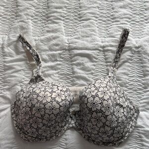 Victoria's Secret Black and White Floral Bra